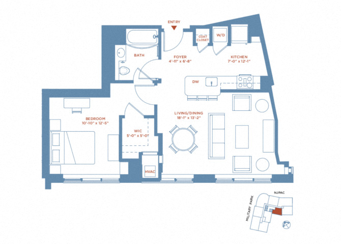 detailed floor plan of Apartment PH2207
